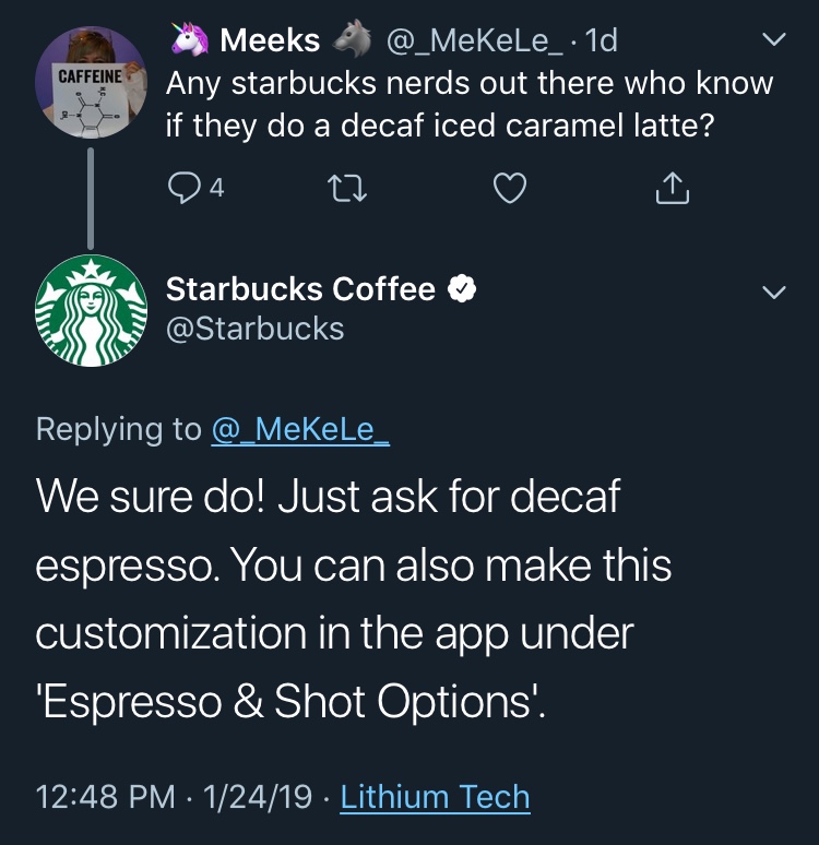 Starbuck's Tweet